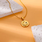 Gold Star Moon Necklace