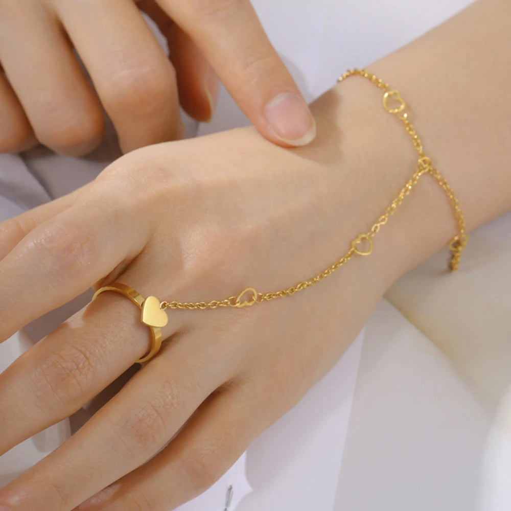 Heart Clover Chain Bracele