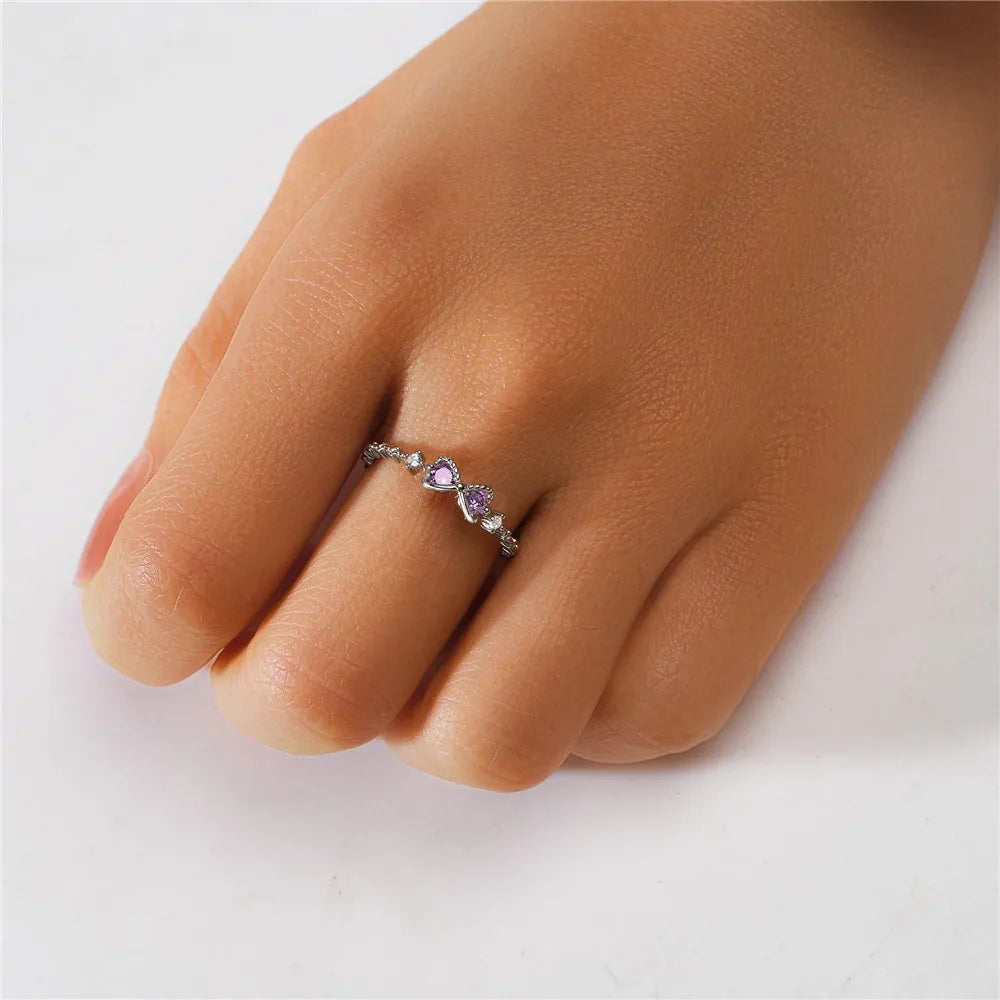 Purple Zircon Open Ring