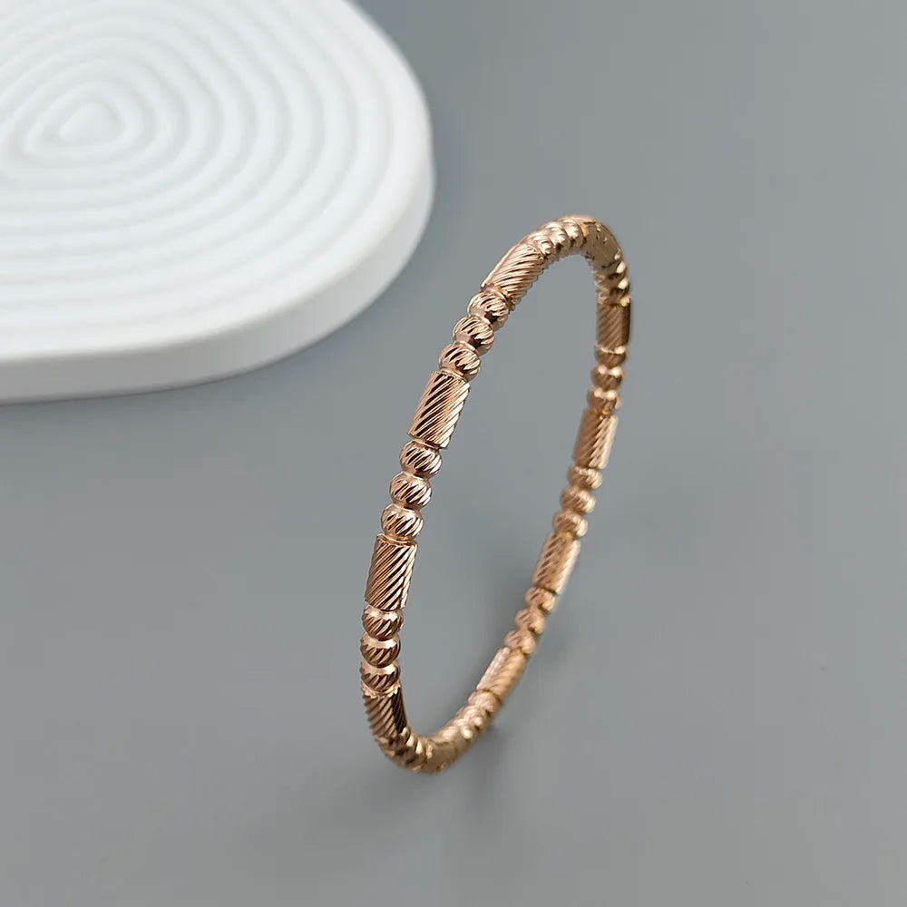 New stainless steel ball bead gold-plated bracelet, classic O-shaped silver bracelet for women, wedding party jewelry