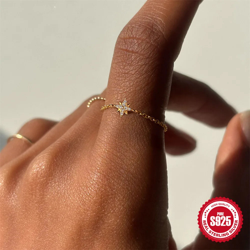 Zircon Charm Adjustable Ring
