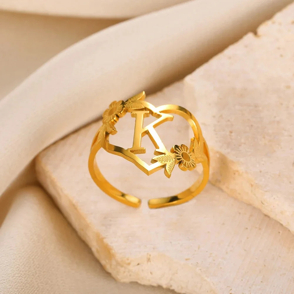 Gold Heart Zircon Ring