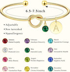 Initial Birthstone Love Knot Bracelet