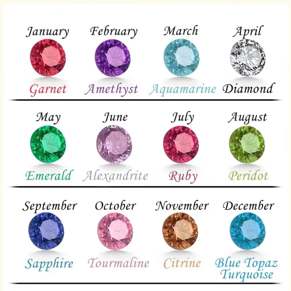 Custom Birthstone Initial Necklace