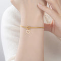 Gold knot Heart Charm Bracelet