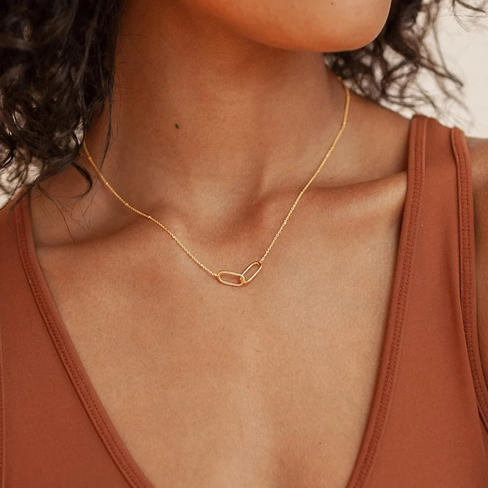 Gold Paperclip Necklace