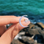 Star Moon Sterling Silver Ring