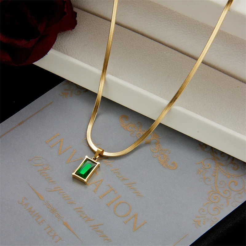 Gold Green Zircon Set