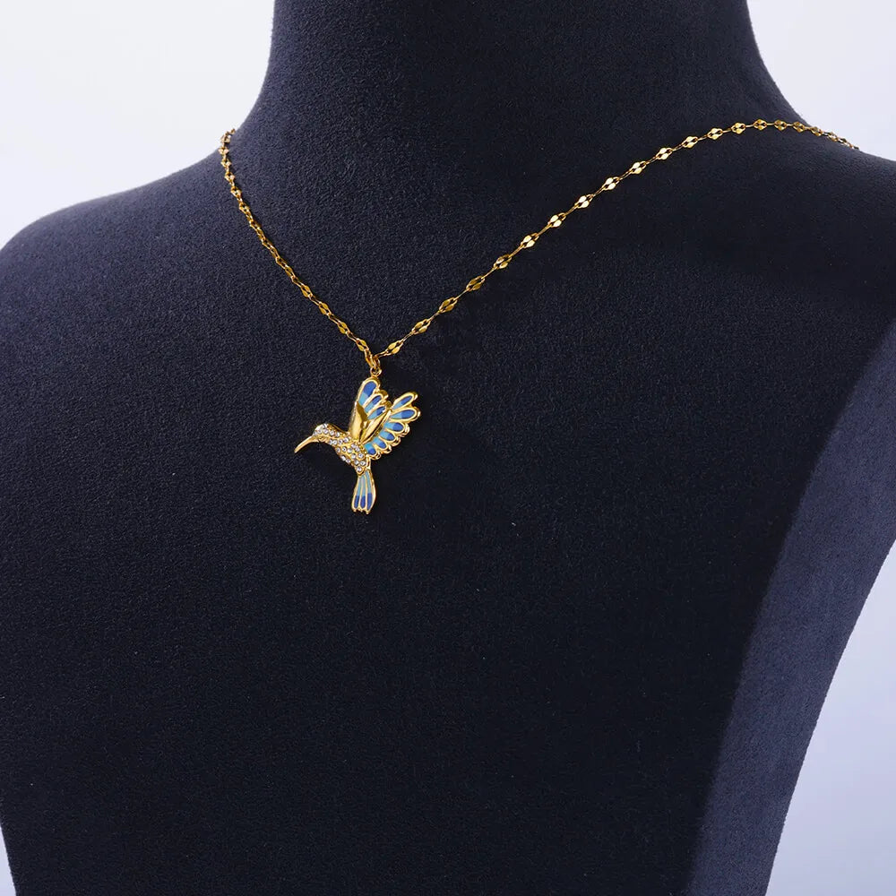 Colorful Birds Necklace – Stainless Steel