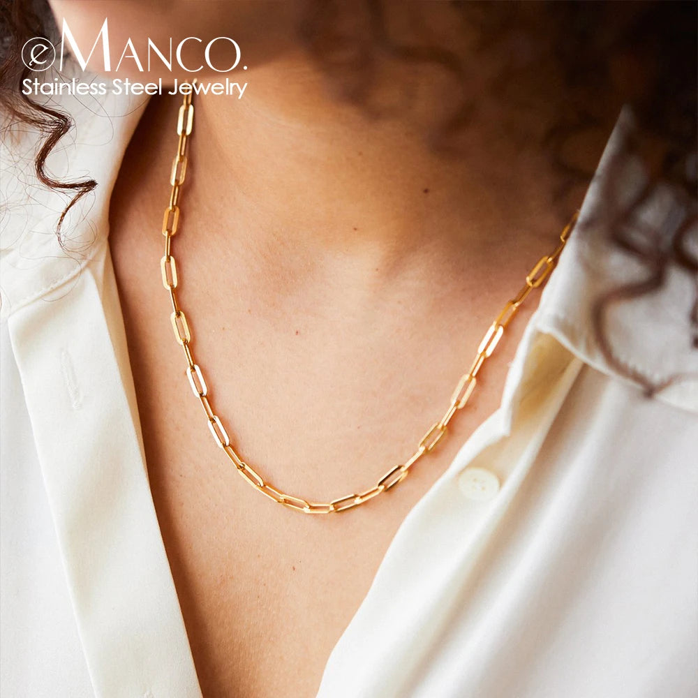 Gold Paperclip Chain Necklace