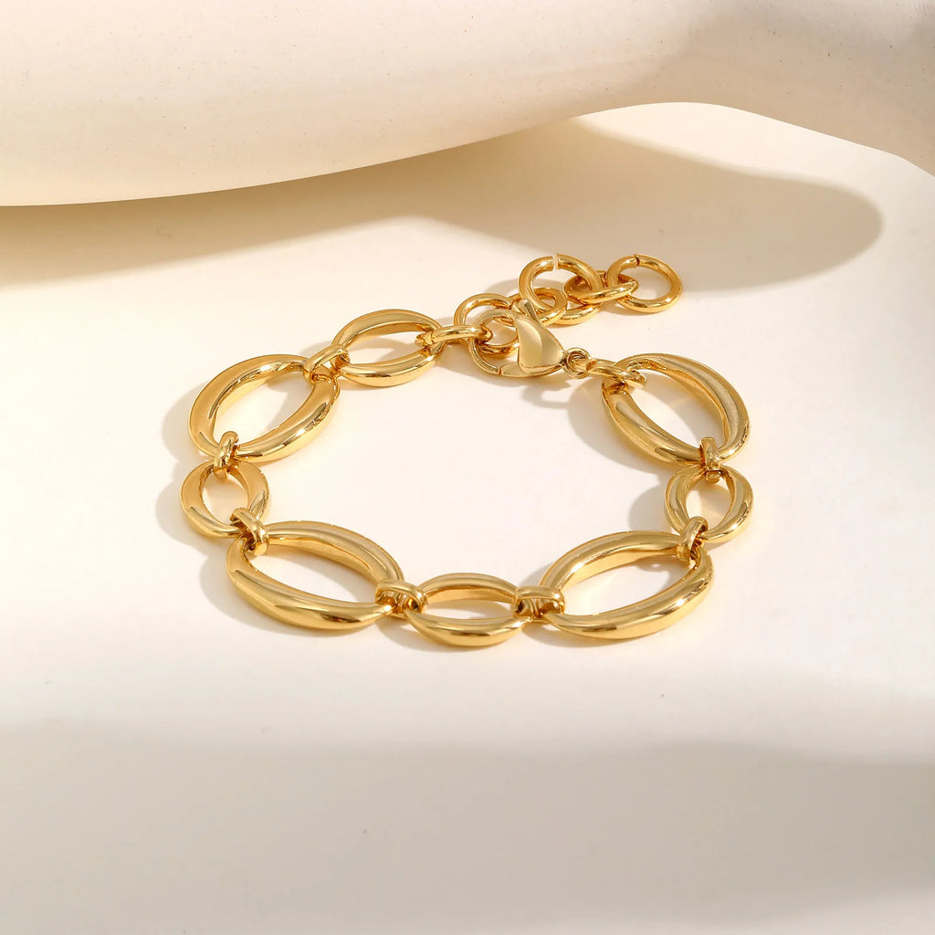Elliptical Gold Bracelet