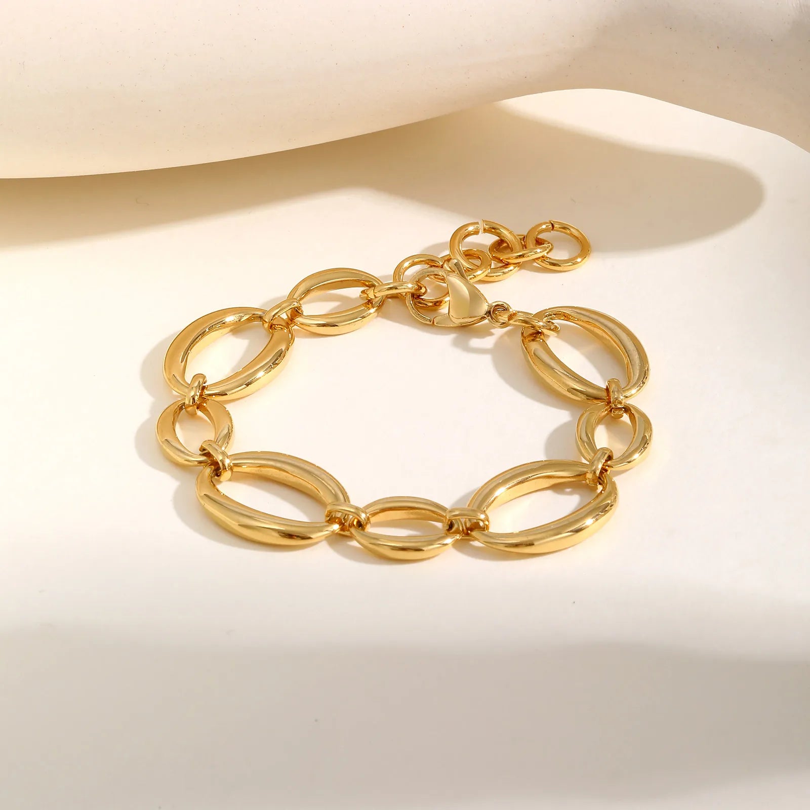 Elliptical Gold Bracelet