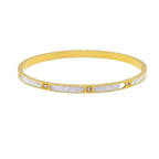 Shell Zircon Bangle Bracelet