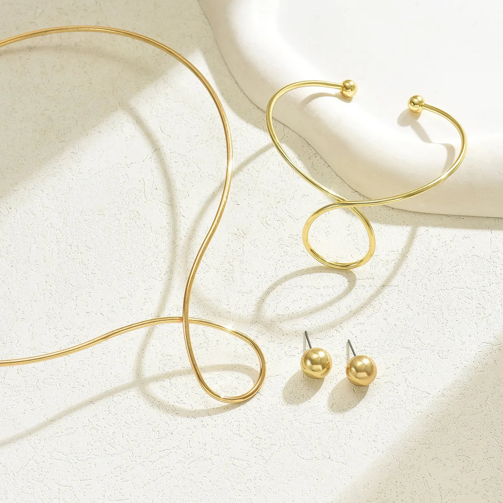 Modern Gold Statement Set