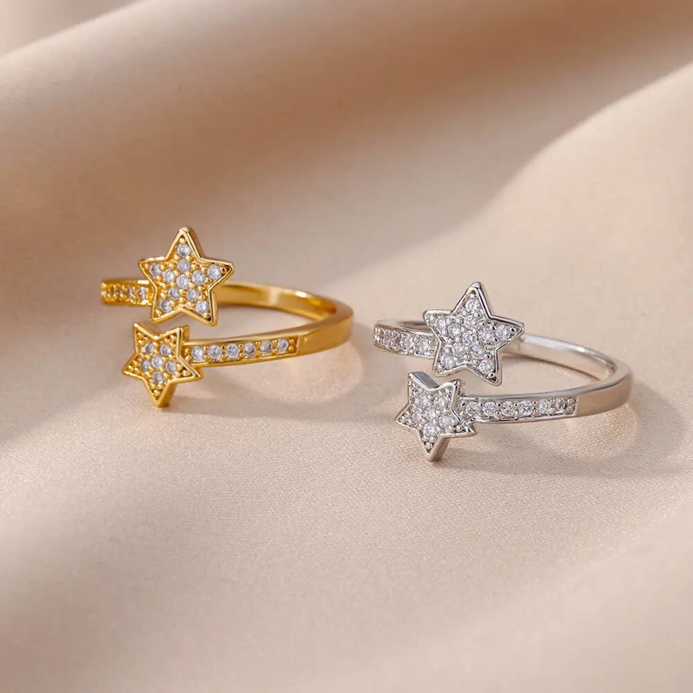 Double Star Zircon Ring