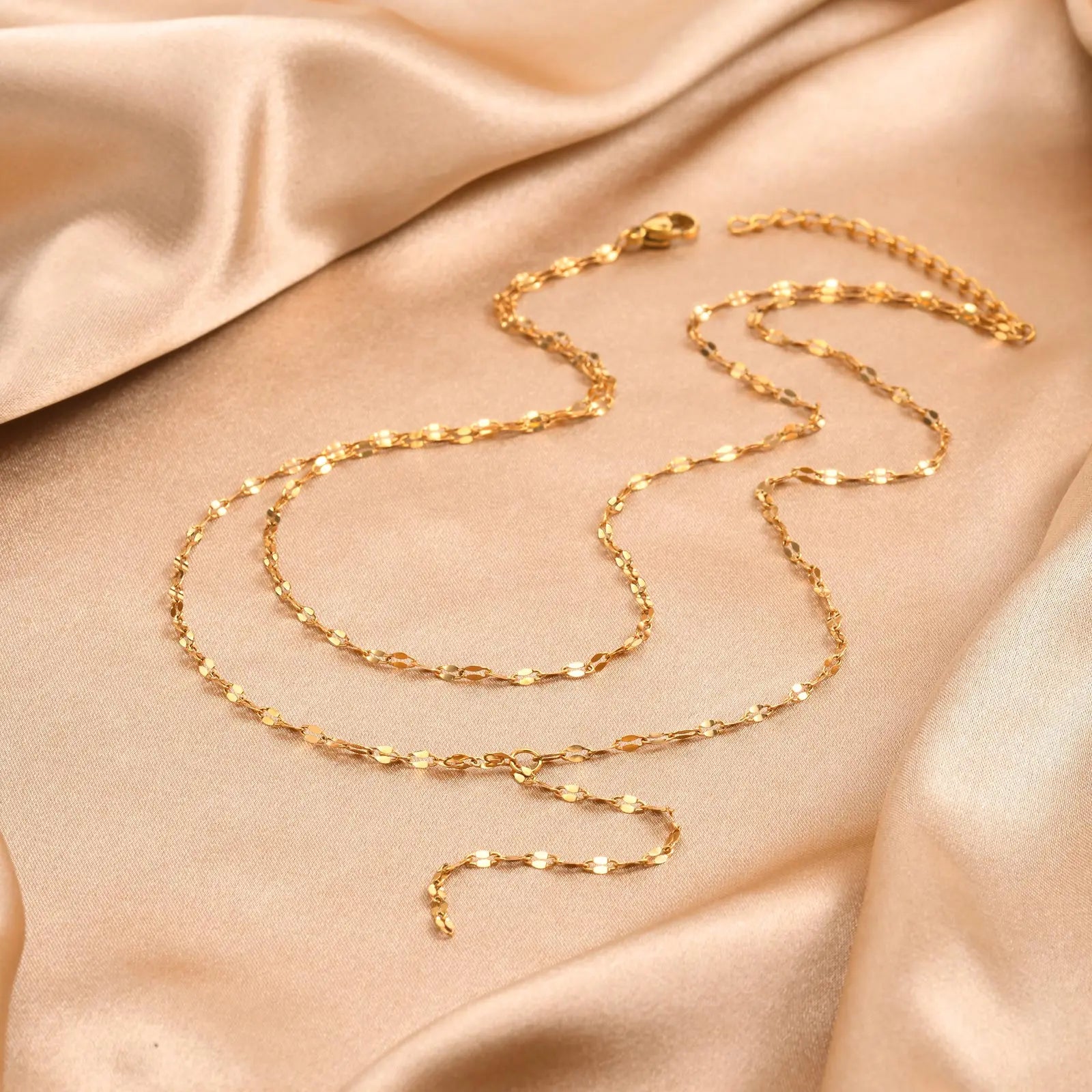 Gold Fringe Chain Necklace