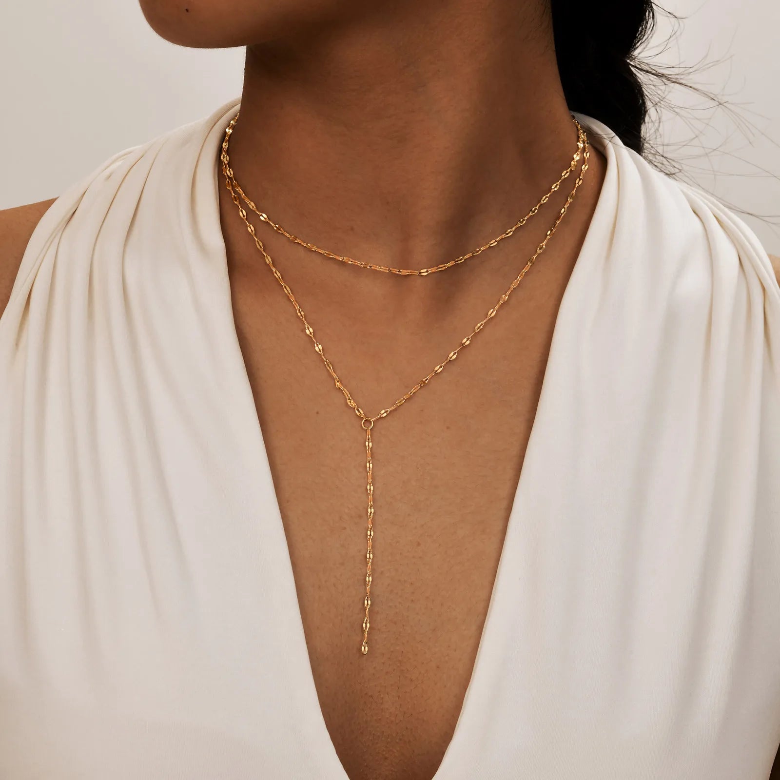Gold Fringe Chain Necklace