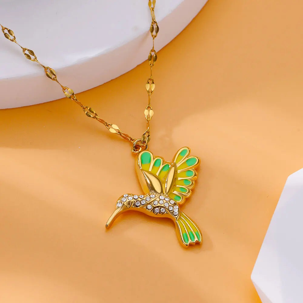 Colorful Birds Necklace – Stainless Steel