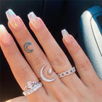 Star Moon Sterling Silver Ring