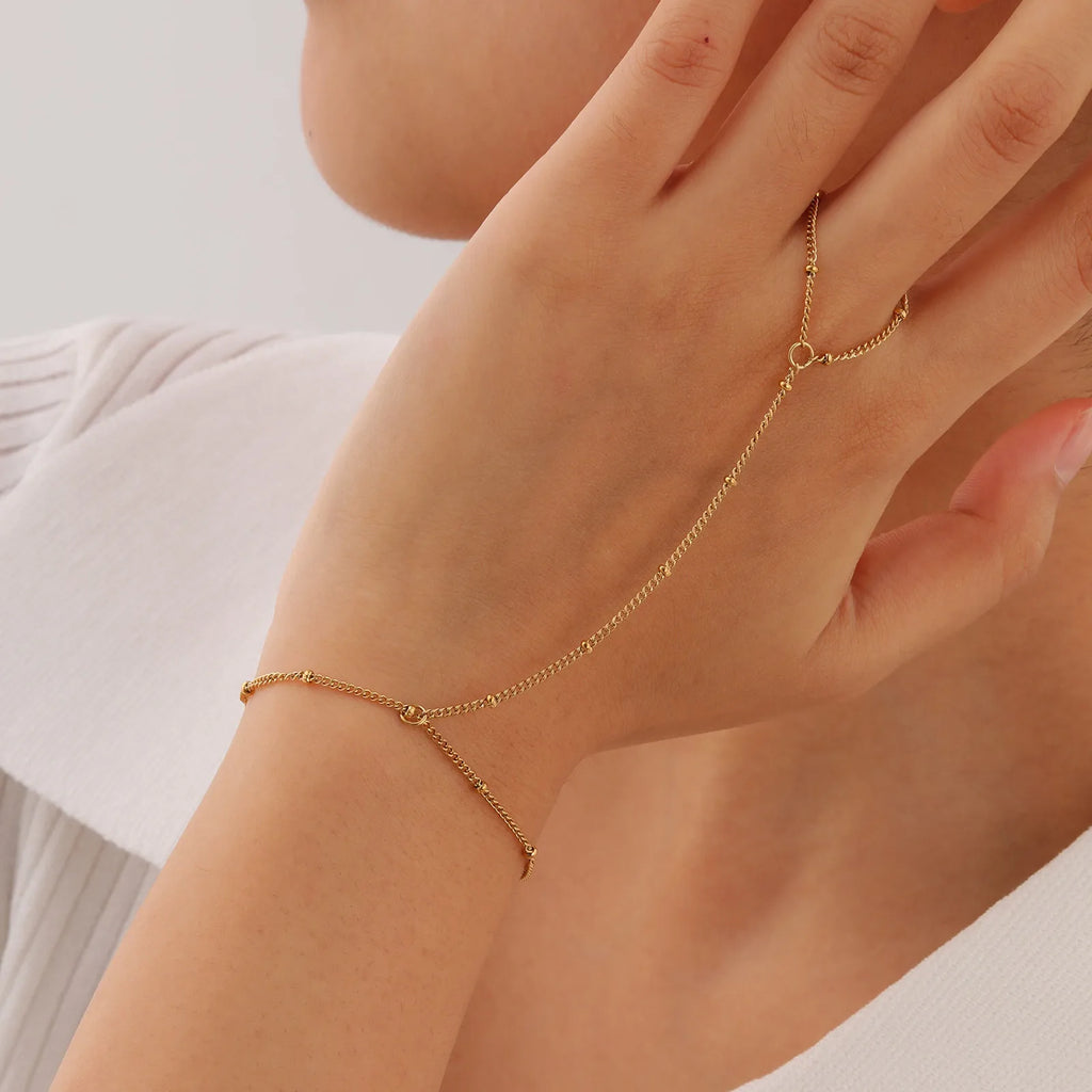 Gold Hand Chain Ring Bracelet
