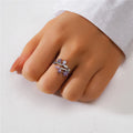 Crystal Flower Adjustable Ring