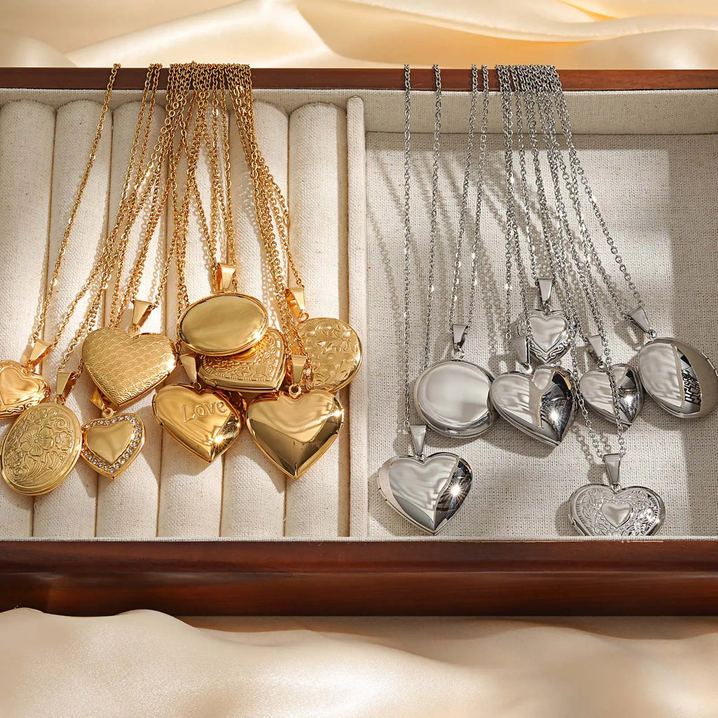 Floral Heart Locket Necklace