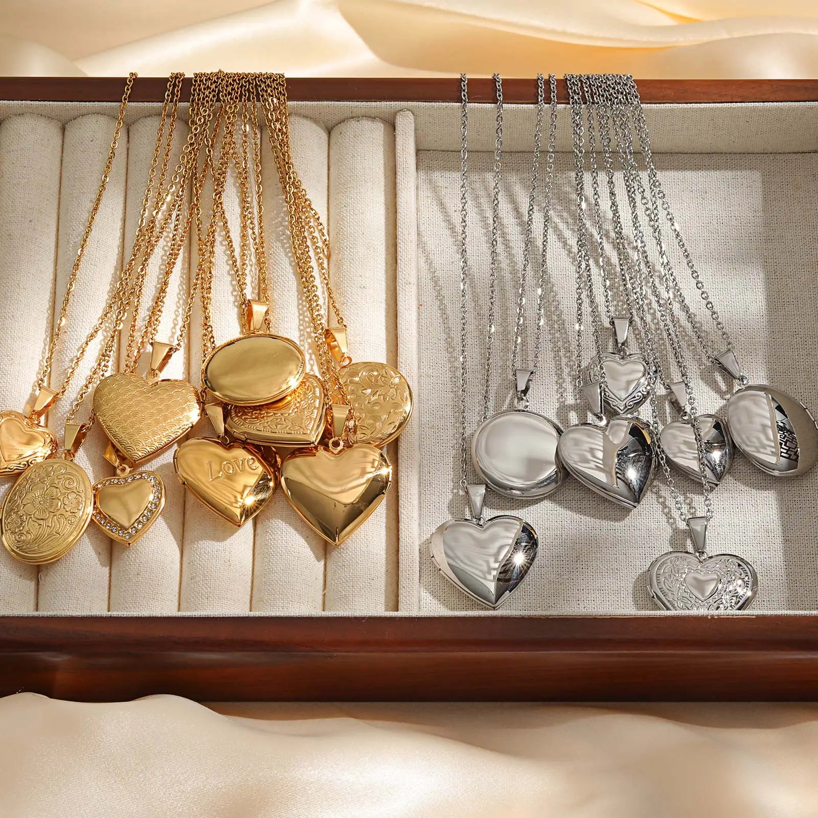 Floral Heart Locket Necklace