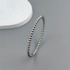 New stainless steel ball bead gold-plated bracelet, classic O-shaped silver bracelet for women, wedding party jewelry