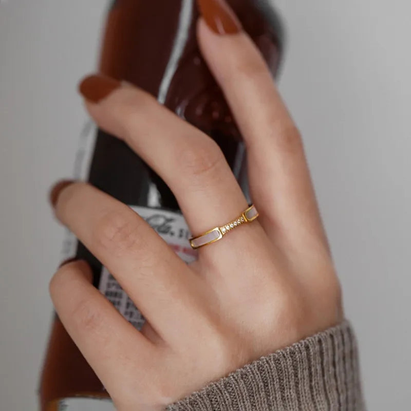 Zircon Shell Ring