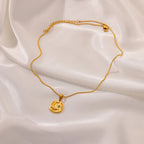 Gold Star Moon Necklace