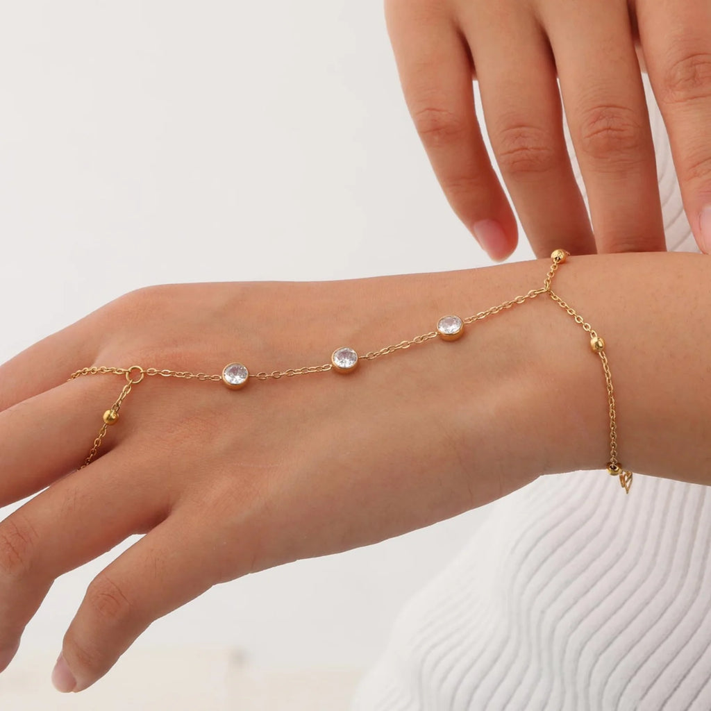 Gold Hand Chain Ring Bracelet