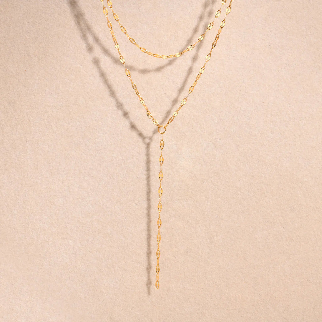 Gold Fringe Chain Necklace