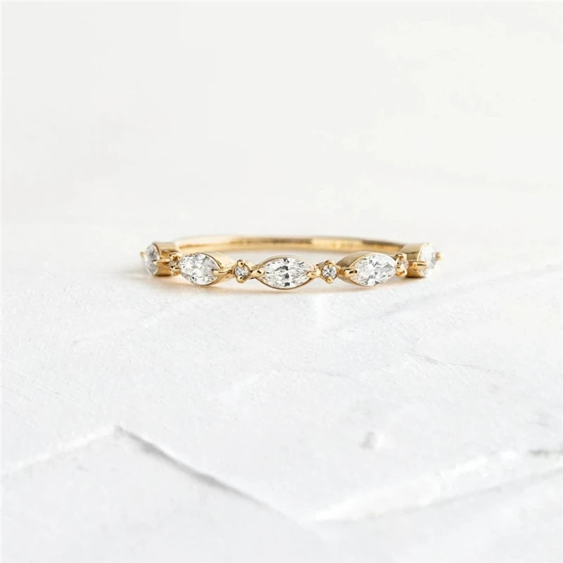 Horse Eye Crystal Gold Ring