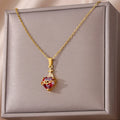 Gold Heart Cross Necklace