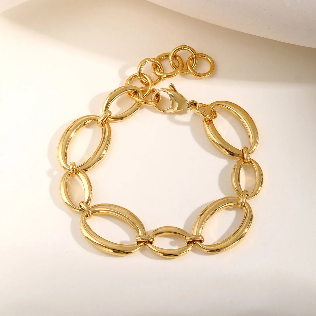 Elliptical Gold Bracelet