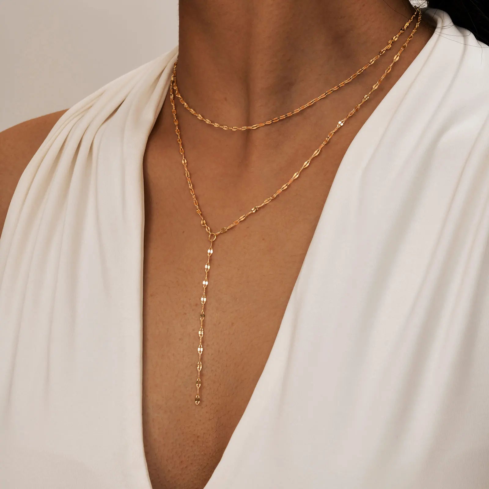 Gold Fringe Chain Necklace