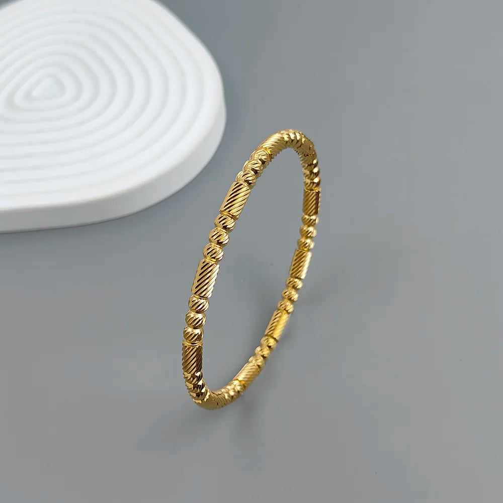 New stainless steel ball bead gold-plated bracelet, classic O-shaped silver bracelet for women, wedding party jewelry