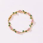 Tulip Flower Zircon Bracelet
